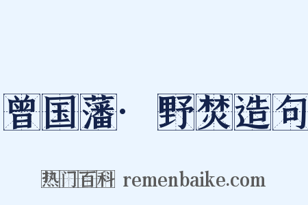 曾国藩·野焚造句是什么意思的图片